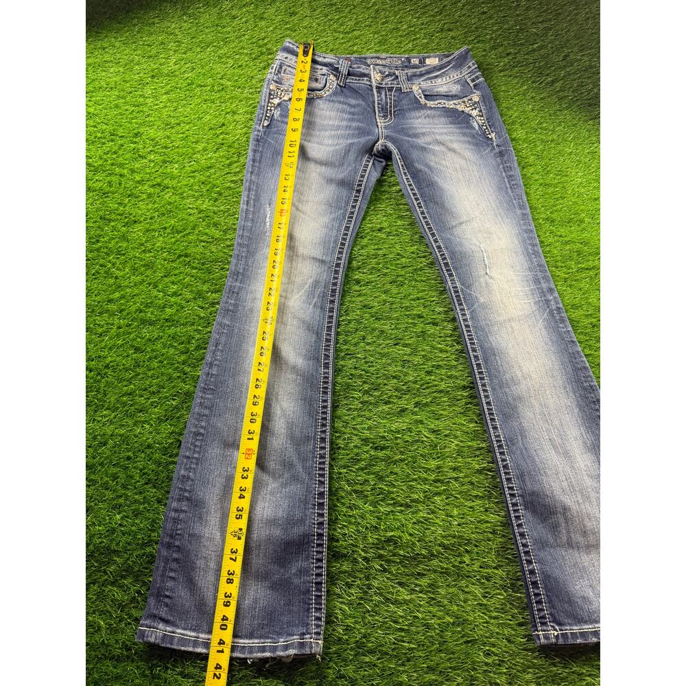 Miss Me Distressed Blue Boot Cut Jeans - Picture 8 of 13